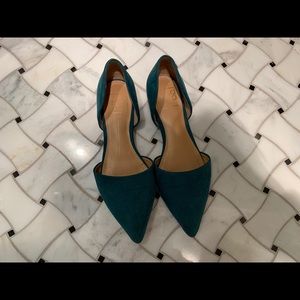 Suede Green Flats